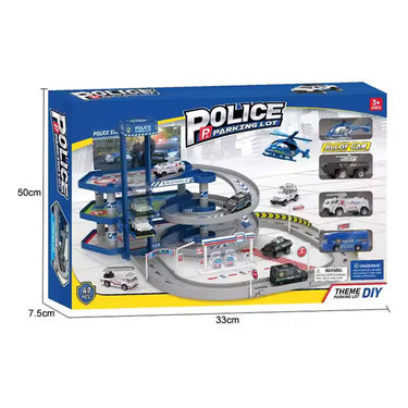 POLICE CITY PARKING LOT TOY TRACK SET